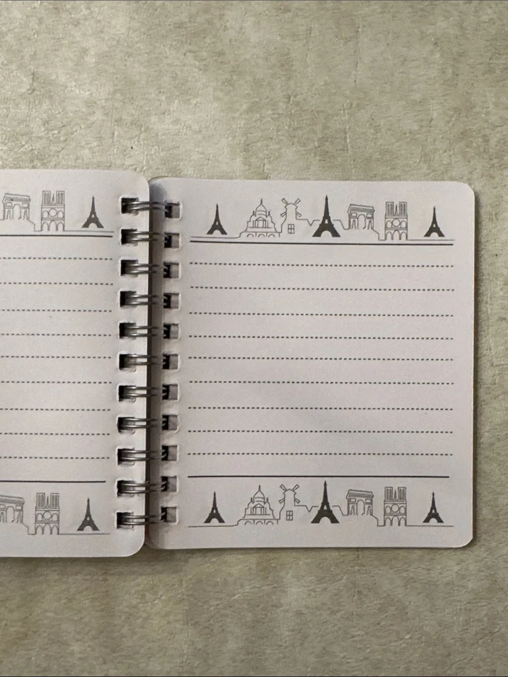 Paris Spiral Notebook with Eiffel Tower Charm